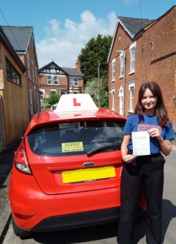 Well done Freida, passed your driving test today first time. All your hard work has paid off.<br />
Take care. Drive safe!